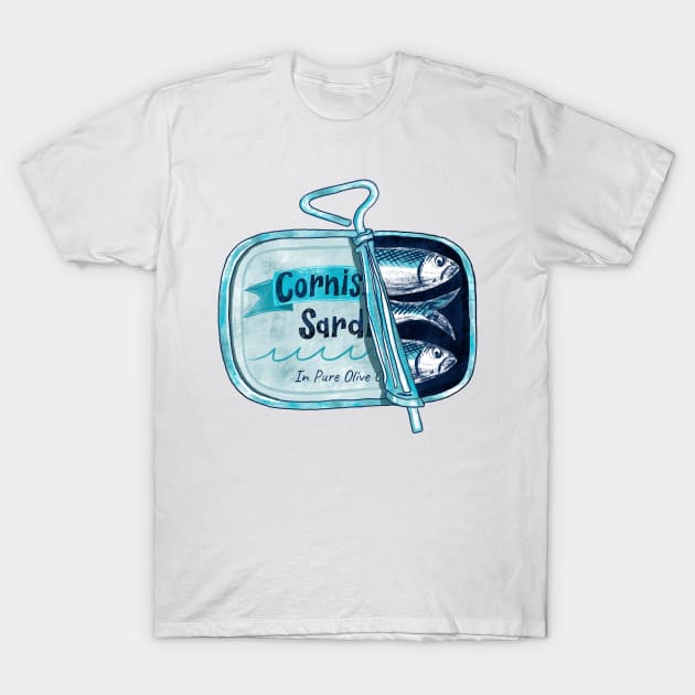 Cornish Sardines in a Tin T-Shirt by SarahWIllustration